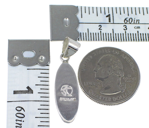 Turquoise Genuine Sterling Silver Southwest Slide Pendant AX79057